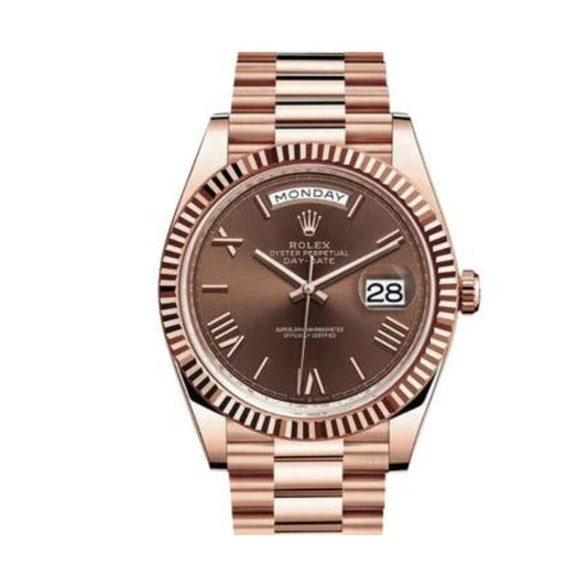 Rolex Day-Date President Rose Gold Chocolate Roman