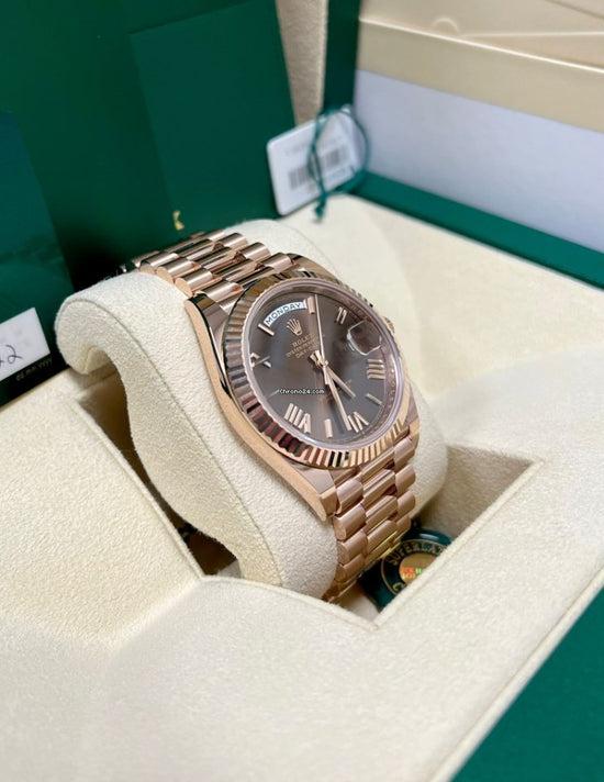 Rolex Day-Date President Rose Gold Chocolate Roman
