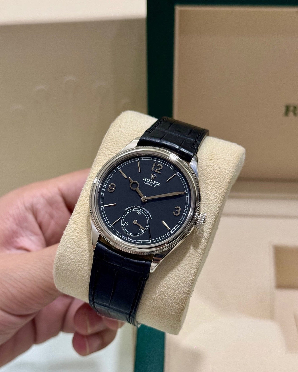 ROLEX PERPETUEL 1908 39 MM ACIER FOND NOIR