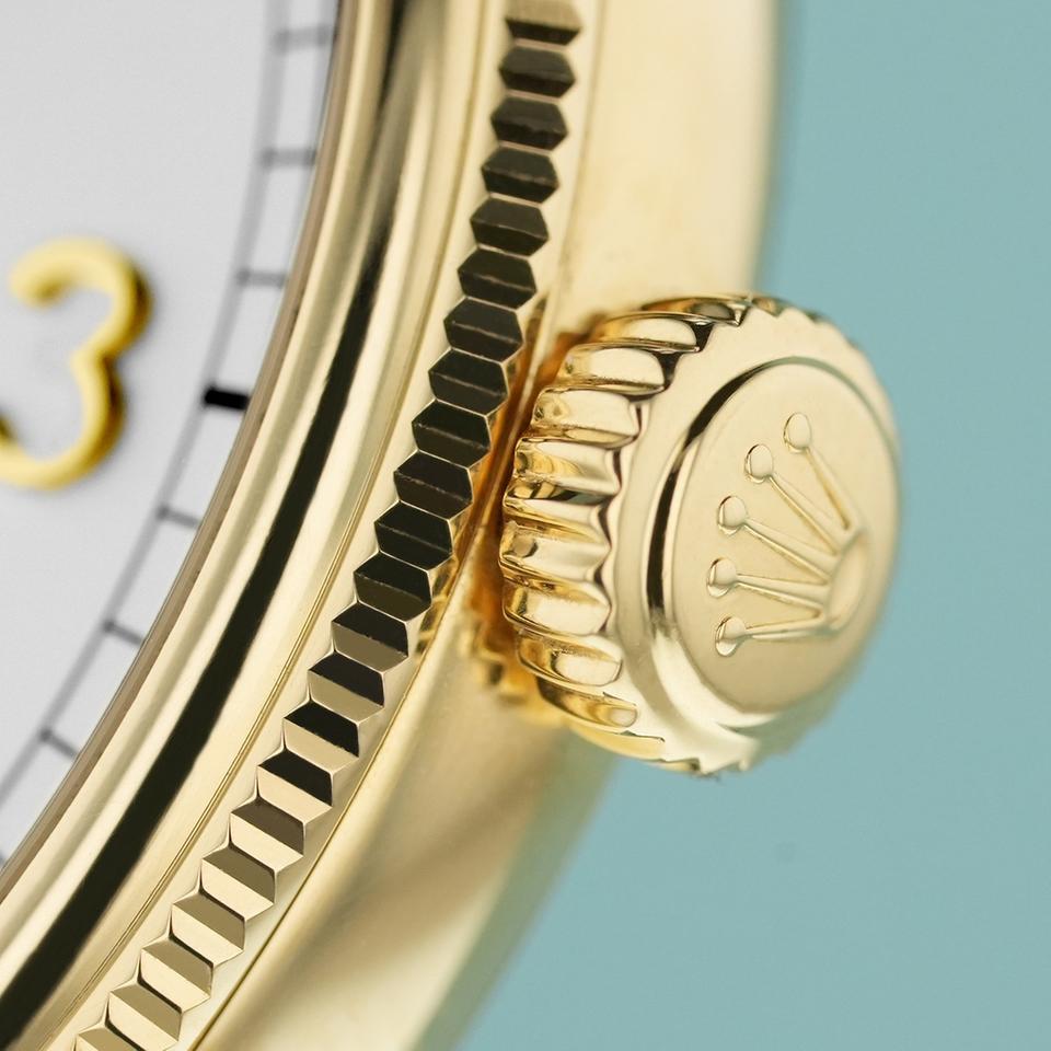 ROLEX PERPETUEL 1908 39 MM DORE CUIRE NOIR FOND BLANC