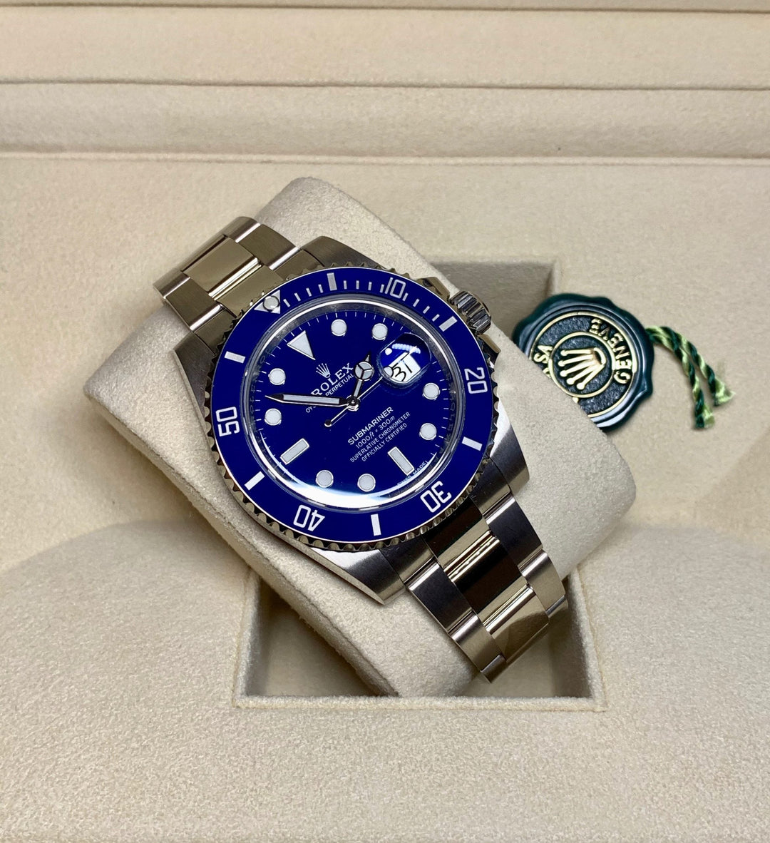 SUBMARINER DATE "SMURF" 116619LB POUR HOMME