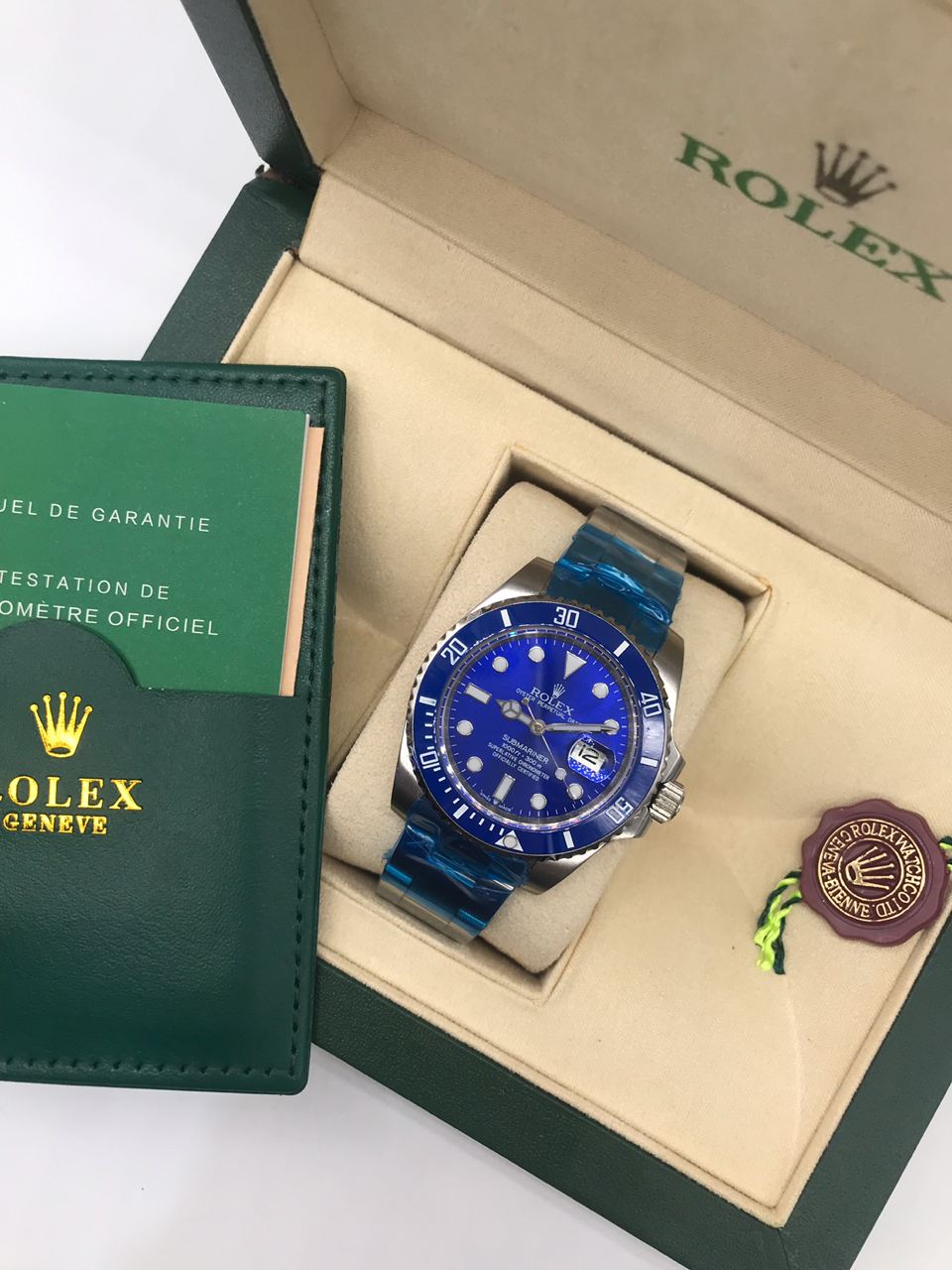 SUBMARINER DATE "SMURF" 116619LB POUR HOMME