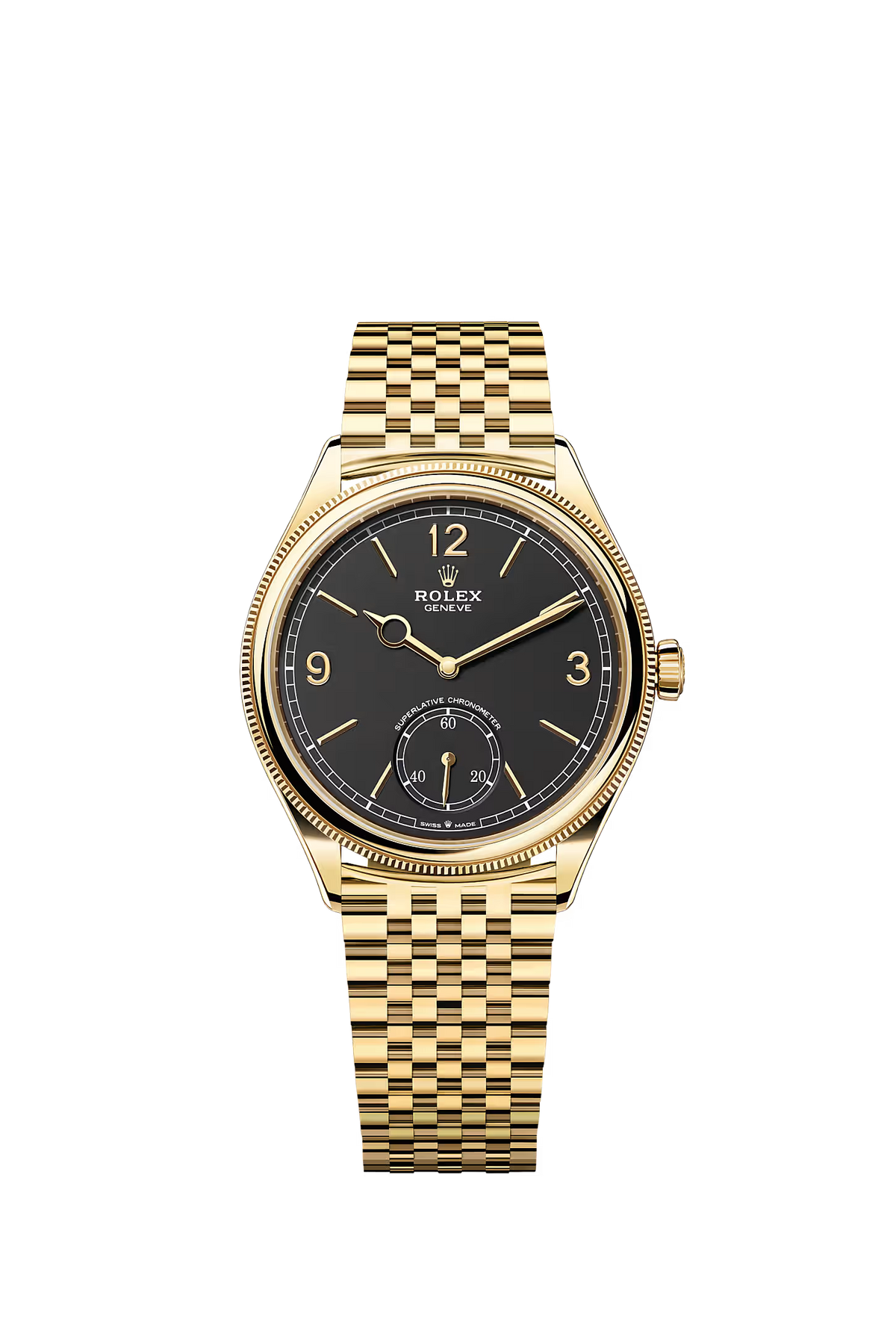 ROLEX PERPETUEL 1908 39 MM DORÉ FONND NOIR