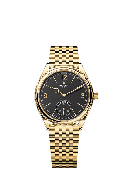ROLEX PERPETUEL 1908 39 MM DORÉ FONND NOIR